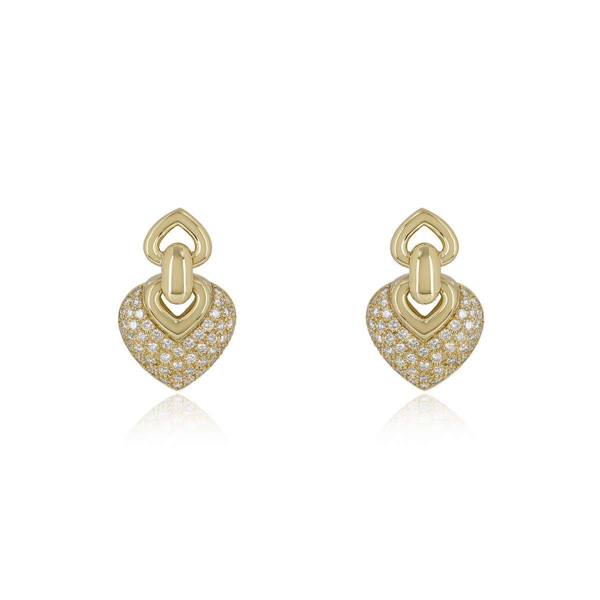 Yellow Gold Diamond Drop Earrings | Rich Diamonds